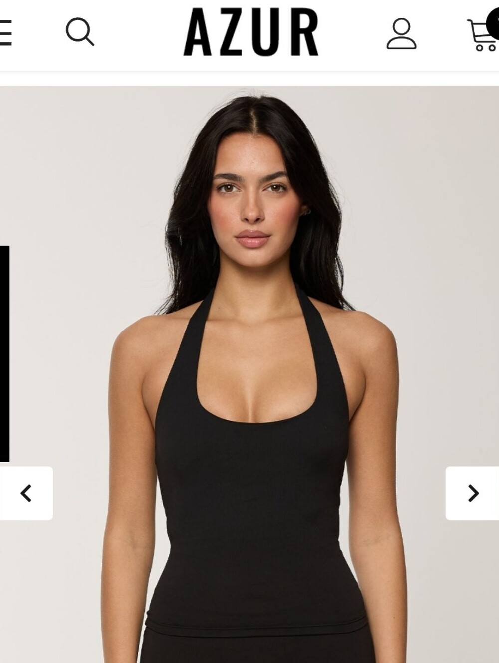 Azur Fit Black Halter Tank Workout Top